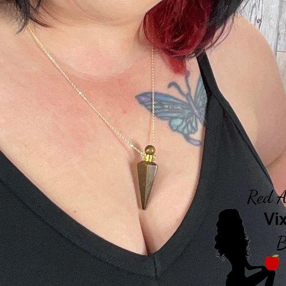 Tiger Eye Perfume Bottle Necklace - Picture 3 of 3